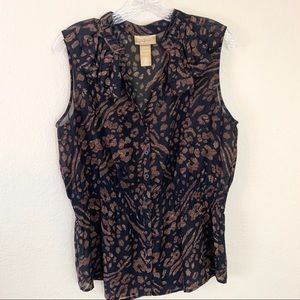 Miss Tina Short Sleeve Cheetah Print Blouse